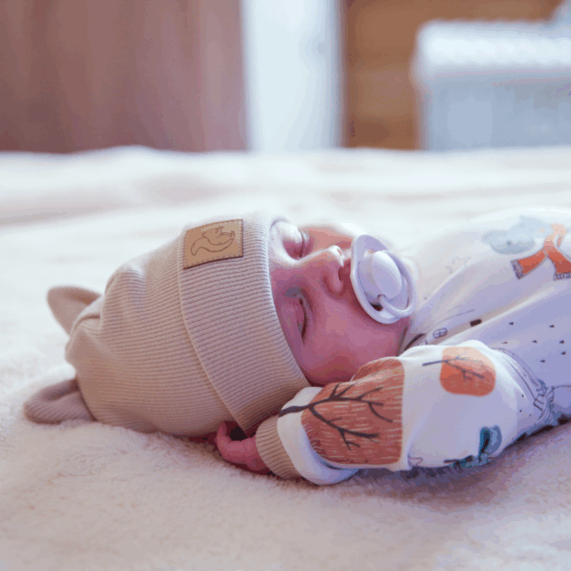 Czapka  podwójna z uszami Beżowa harmonia