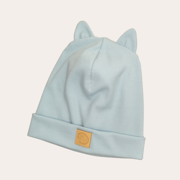 Czapka podwójna z uszami Błękit nieba