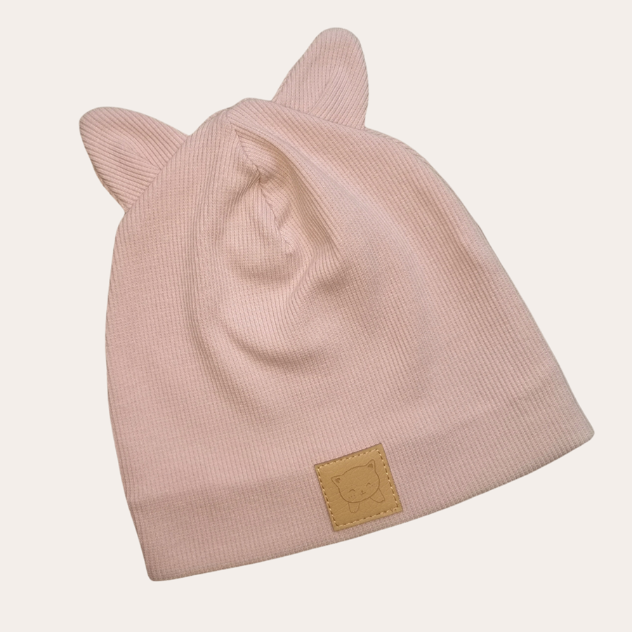 Czapka  z uszami Pudrowy róż