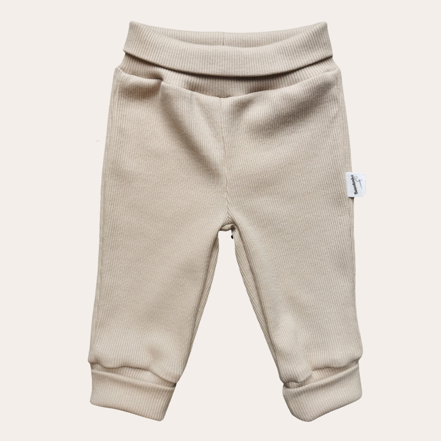 Spodenki z prążka Beżowa harmonia - obrazek 2