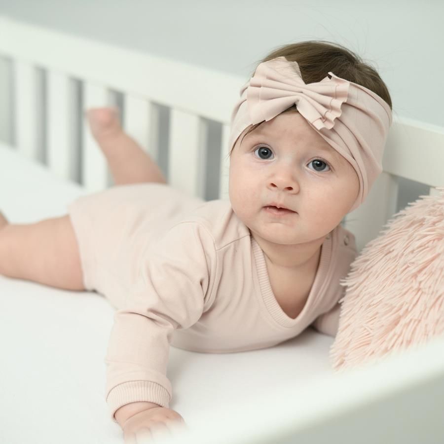 Opaska z kokardką Pudrowy róż