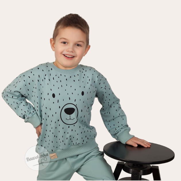 Bluza Miś brudny błękit