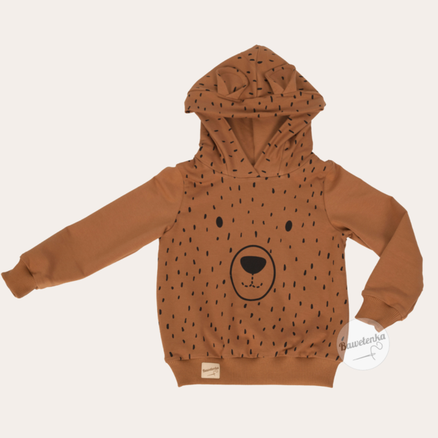 Bluza Miś karmelowa z kapturem