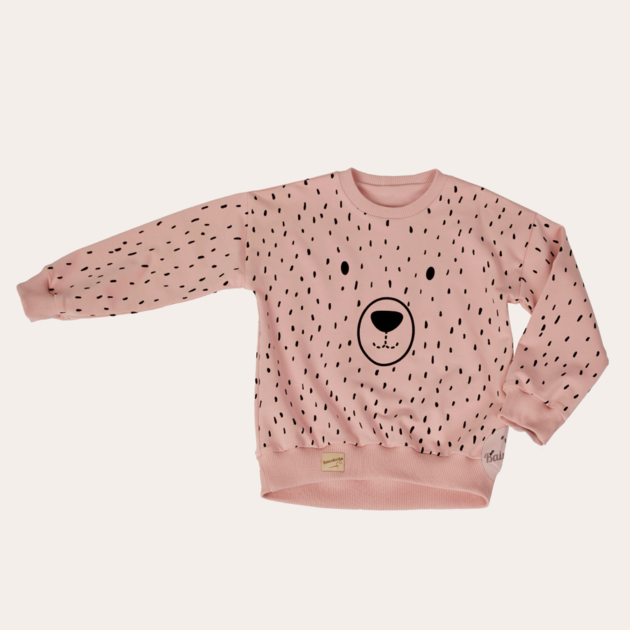 Bluza Miś brudny róż